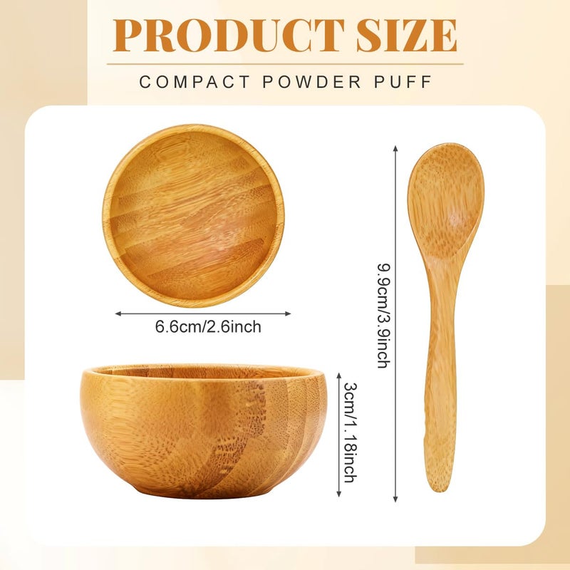 ericotry Eco Bamboo Mixing Bowl - Cute Miuni Small Facial Skin Care Mixing Bowl DIY Homemade Mini Cosmetic Tool Sets - Image 2